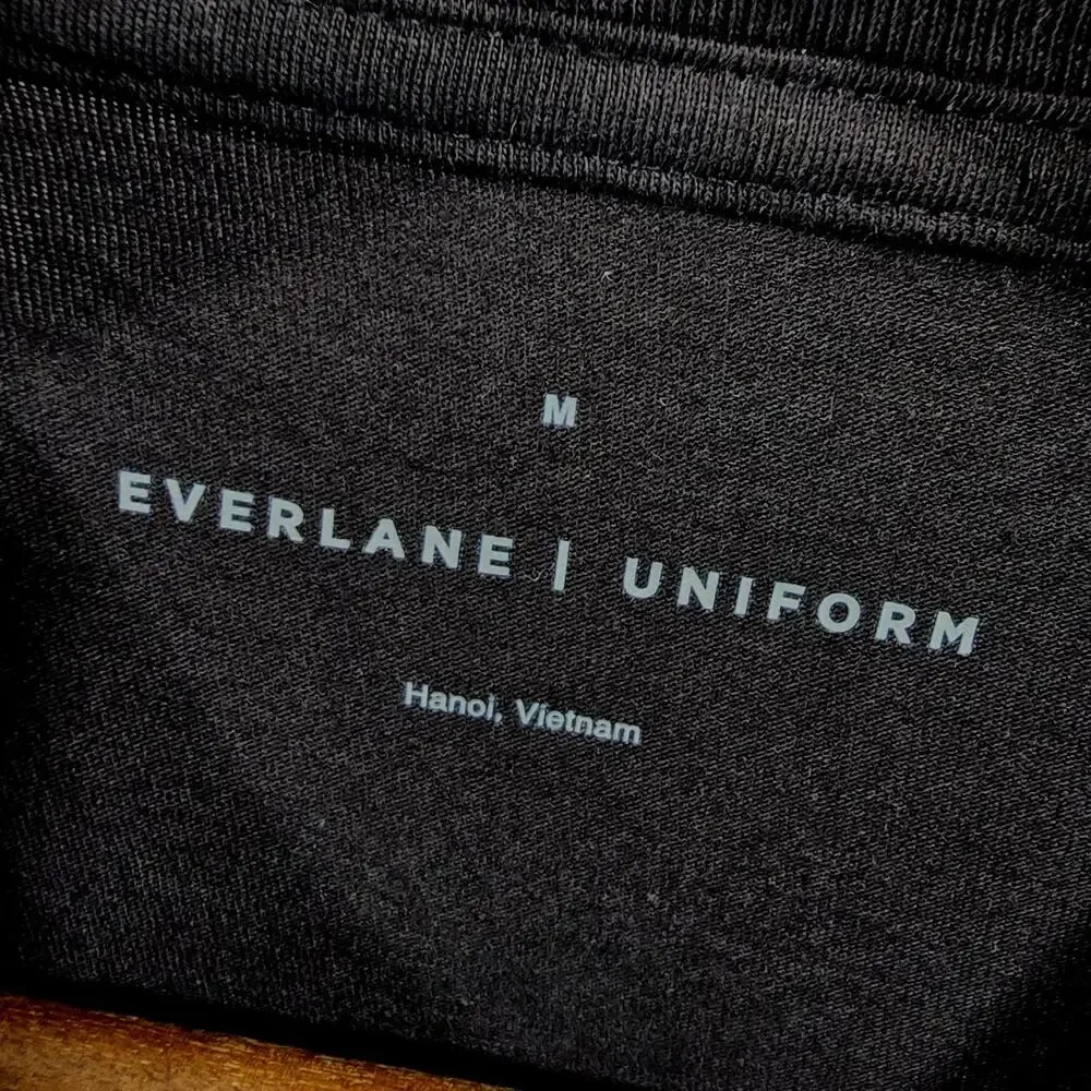 Everlane T Shirt Mens Black Short Sleeve Crew Organic Cotton Uniform - Picture 4 of 10